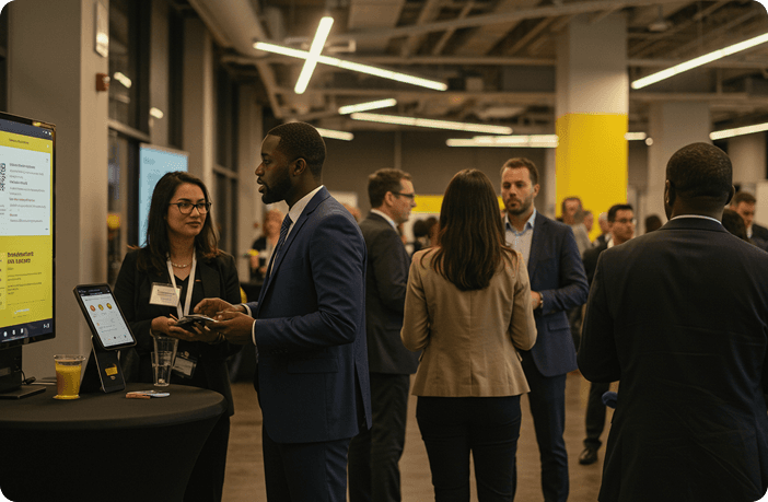 Conference networking scene
