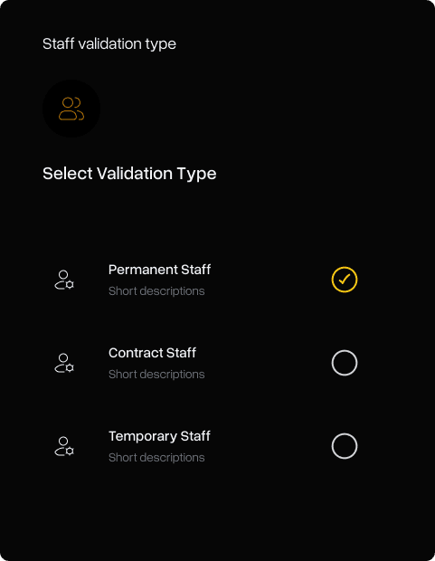 Choose Staff Type